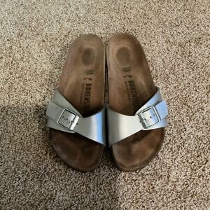 Birkenstock Metallic Silver Sandals